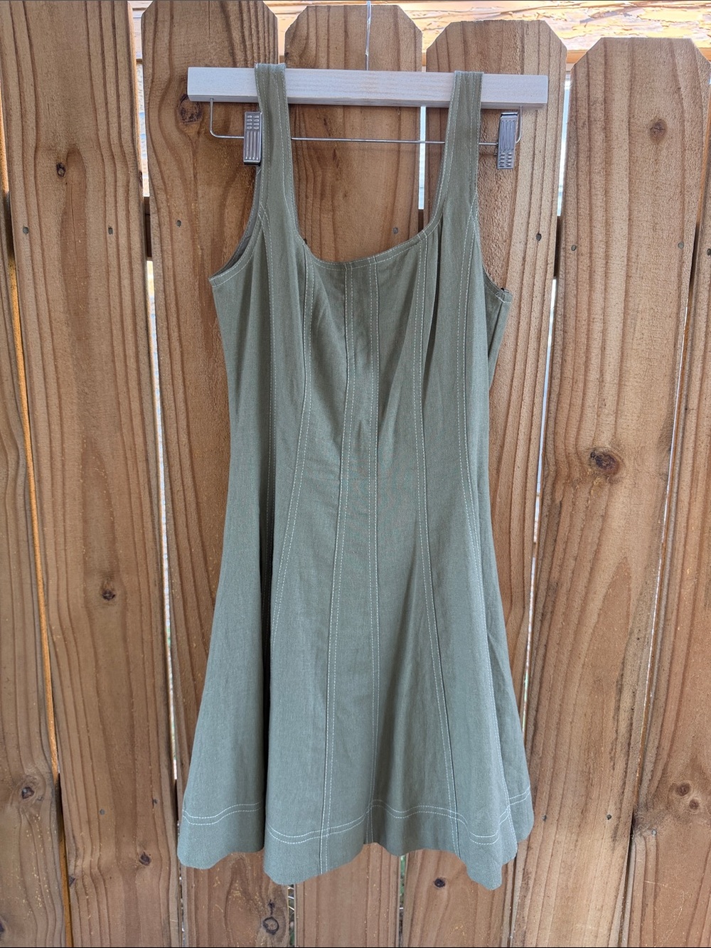 Christian Lacroix Olive Green Sleeveless A-Line Mini Dress